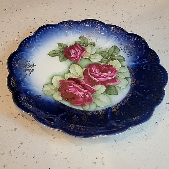 🍃 Vintage Bavarian floral plate Crown Laurel - Picture 2 of 6